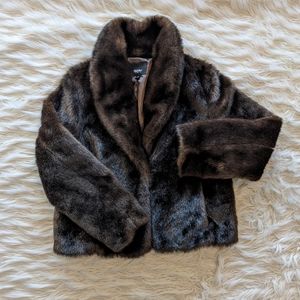 Mossimo Supply Brown Faux Fur Cowl Coat, Size XL